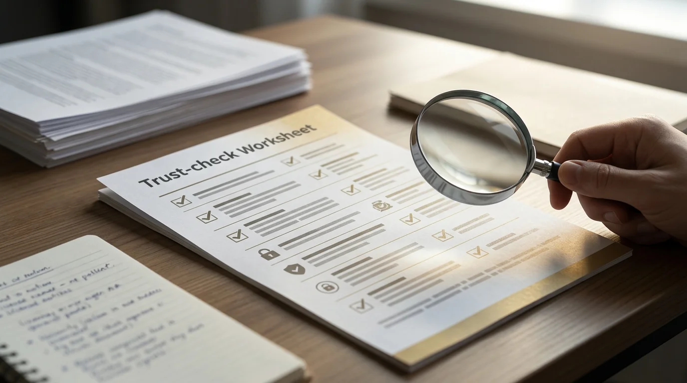 Trust checklist illustration for Golden Lion Casino UKGC status and source hierarchy