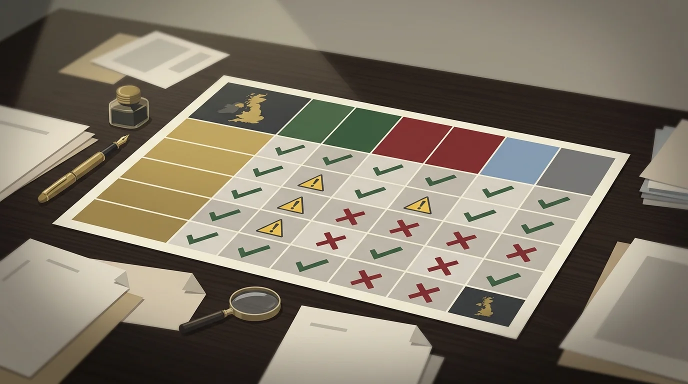 Availability matrix for Golden Lion Casino UK access evidence